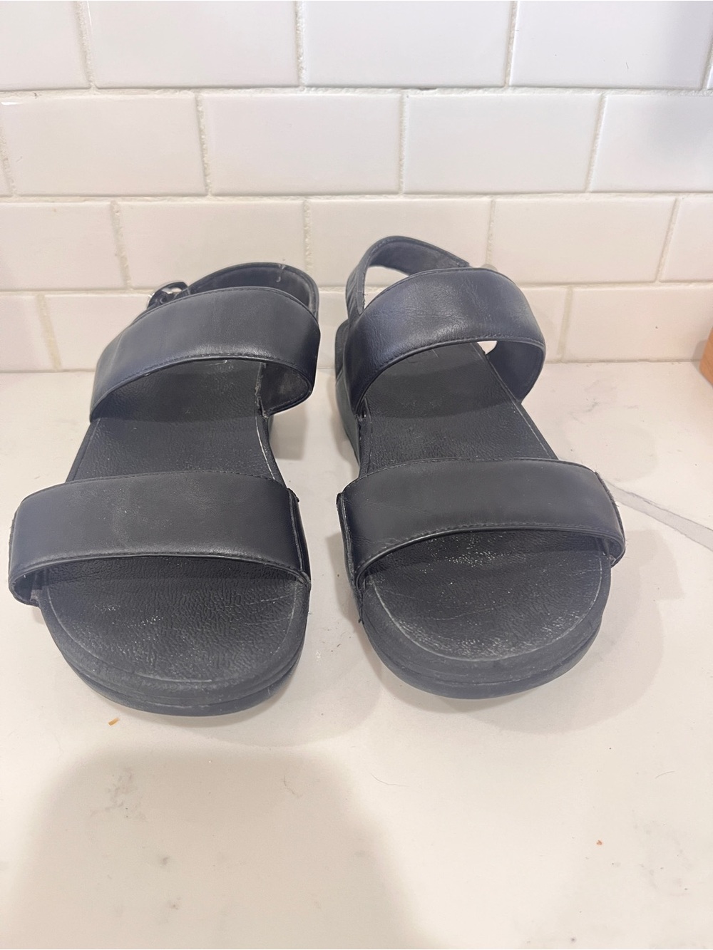 FitFlop Black Strappy Buckle Sandals
